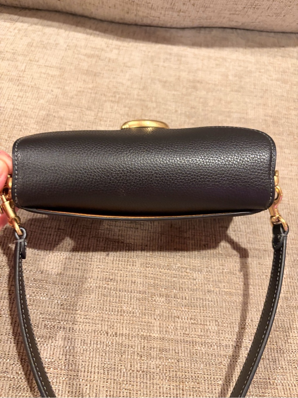 Coach Black Pebbled Leather Crossbody with Gold Hardware - Picture 10 of 11